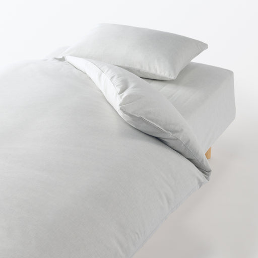 Cotton Flannel Fitted Sheet Light Gray MUJI