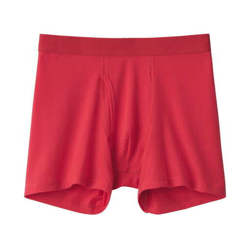 Men's Smooth Front Open Boxer Brief Red MUJI