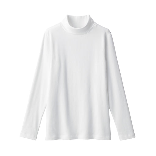 Women's Stretch Ribbed Turtle Neck Long Sleeve T-Shirt Off White MUJI