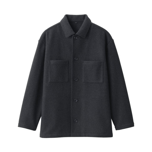 Men's Stretch Brushed Shirt Jacket Charcoal Gray MUJI