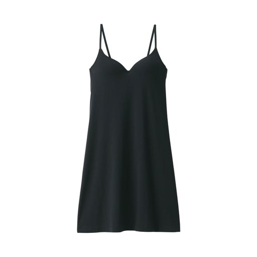 Women's Silk Blend Bra Slip Dress Black MUJI