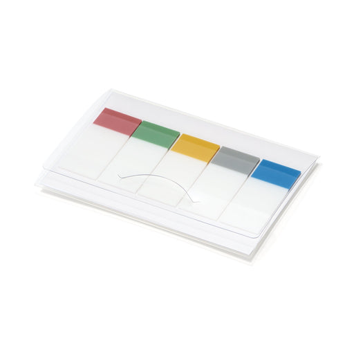 Sticky Page Marker Index Tab Thick Film Type 5 Color Set 1.4 x 0.6" MUJI
