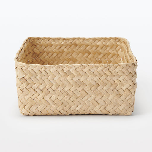 Seagrass Organizer Herringbone Rectangular Basket - Medium (W5.9 x D9.8 x H2.8") MUJI