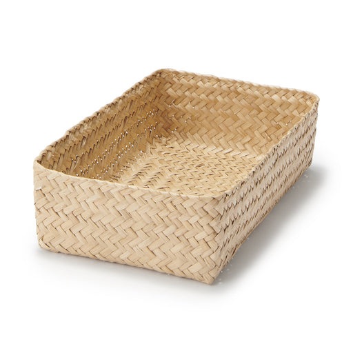 Seagrass Organizer Herringbone Rectangular Basket - Medium (W5.9 x D9.8 x H2.8") MUJI