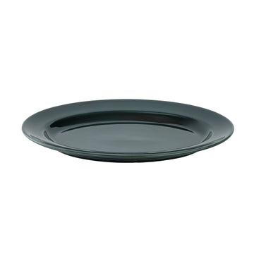 Porcelain Rim Oval Lunch Plate - Deep Green