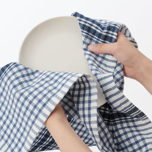 Indian Cotton Multipurpose Cloth - Blue Check MUJI