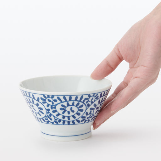 Hasami Ware Rice Bowl - Arabesque Pattern Small MUJI