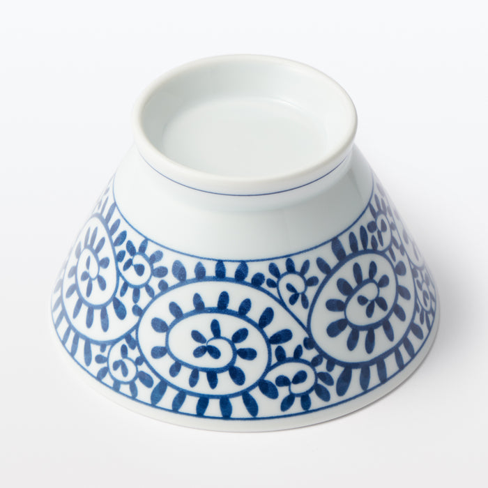 Pattern Muji Hasami Ware Rice Bowl - Arabesque Pattern | Japanese Tableware | MUJI USA