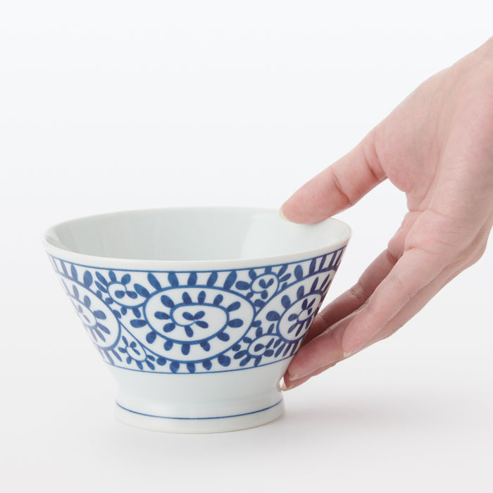Pattern Muji Hasami Ware Rice Bowl - Arabesque Pattern | Japanese Tableware | MUJI USA