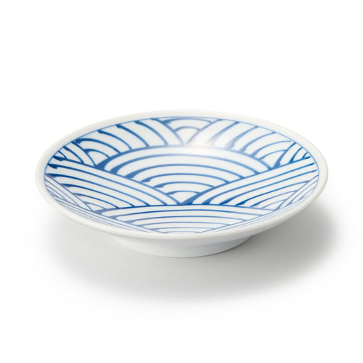 Hasami Ware Small Plate - Large Wave Pattern MUJI