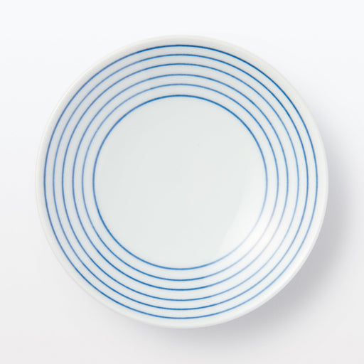 Hasami Ware Small Plate - Horizontal Stripes Pattern Horizontal Stripes MUJI