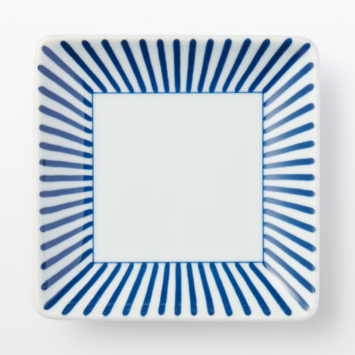 #wk 52 - Hasami Ware Square Plate - Stripes Pattern MDL87A3A MUJI