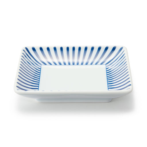#wk 52 - Hasami Ware Square Plate - Stripes Pattern MDL87A3A MUJI