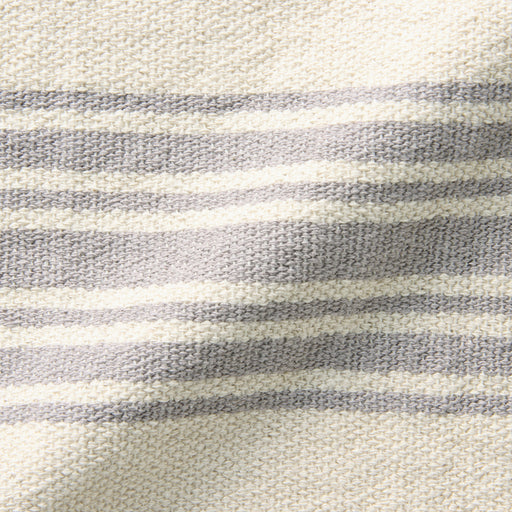 Low-Count Indian Cotton Placemat Center Striped Natural Gray MUJI