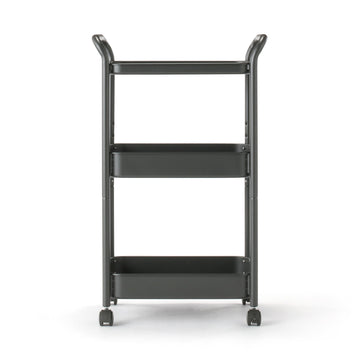 Steel Pipe Wheeled Rack Utility Cart - Dark Gray MUJI