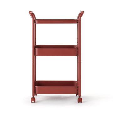 Steel Pipe Wheeled Rack Utility Cart - Burgundy MUJI