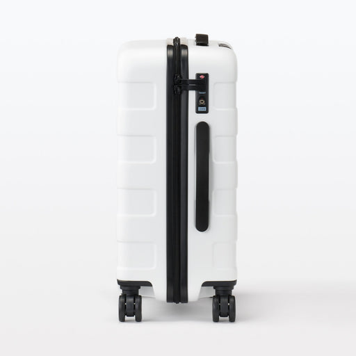 Adjustable Handle Hard Shell Suitcase 36L - White | Carry-On MUJI