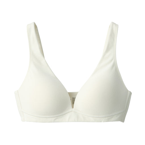 Women's Wireless Plunge Bra White MUJI