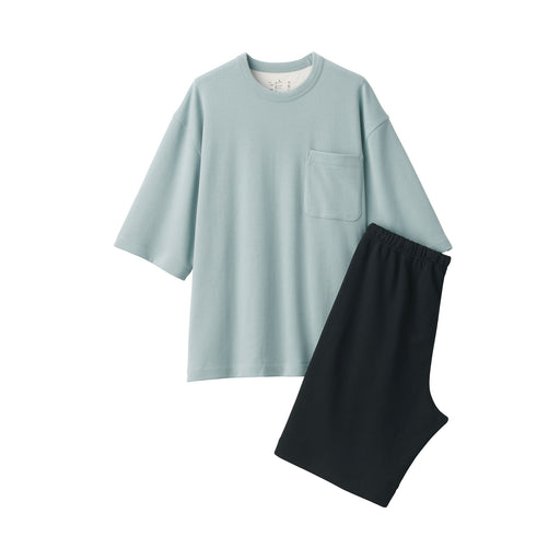 Men's Sweatshirt Short Sleeve Loungewear Set Gray MUJI