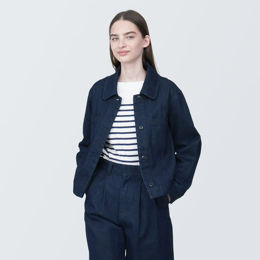 Women's Kapok Blend Denim Shirt Jacket MUJI