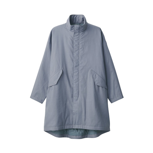 Men's Kapok Blend Stand Collar Filled Coat Medium Gray MUJI