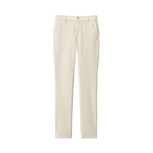 Women's 4-Way Stretch Chino Slim Tapered Pants (L 32inch / 80cm) Ivory MUJI