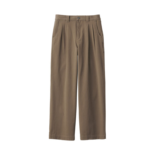 Pleated Wide Chino Pants Dark Beige MUJI