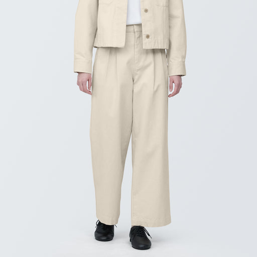 Women's Kapok Blend Tucked Pants MUJI
