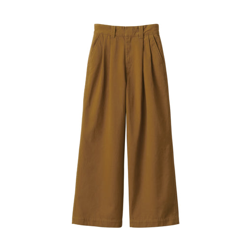 Women's Kapok Blend Tucked Pants Dark Mustard MUJI