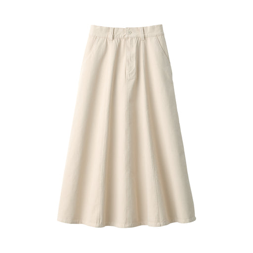 Women's Kapok Blend Flared Skirt Natural MUJI