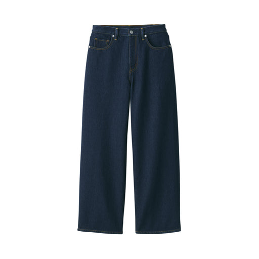 Women's Denim Wide Baggy Pants Navy Dark Navy MUJI