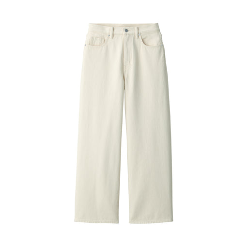 Women's Denim Wide Baggy Pants Natural Natural MUJI