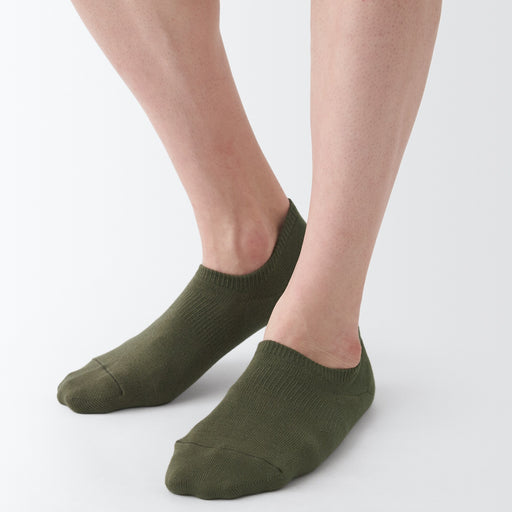 Right Angle Sneaker Socks Khaki Green MUJI