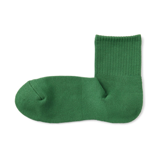 Right Angle Pile Short Socks Green MUJI