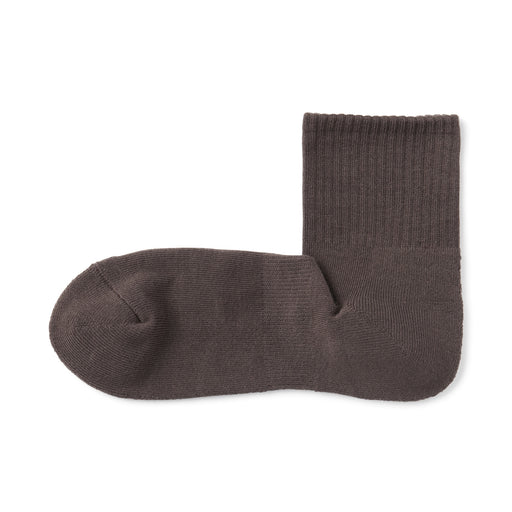 Right Angle Pile Short Socks Brown MUJI