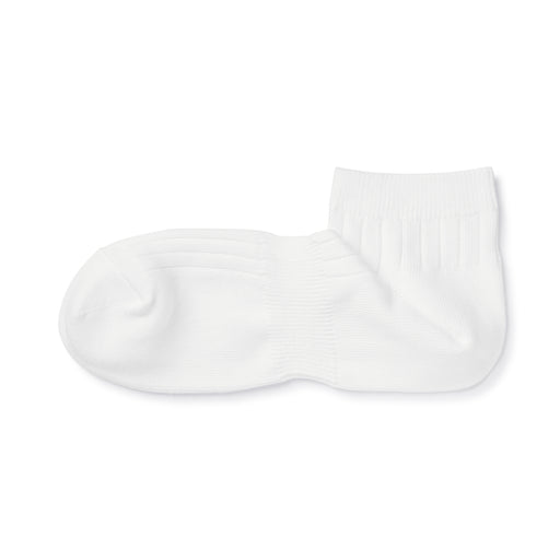 Right Angle Pile Short Socks White MUJI
