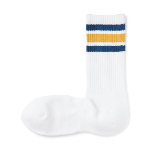 Right Angle Pile Socks Yellow Pattern MUJI