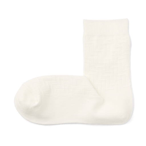 Right Angle Loose Top Short Socks Off White MUJI