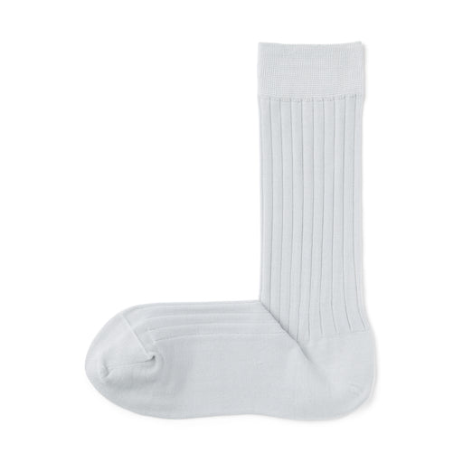 Lustrous Cotton Yarn Ribbed Socks Light Silver Gray 23-25cm (US W7-9 M5-7.5) MUJI