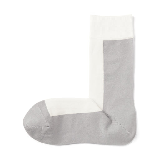 Lustrous Cotton Yarn Patterned Socks Off White Pattern 23-25cm (US W7-9/M5-7.5) MUJI