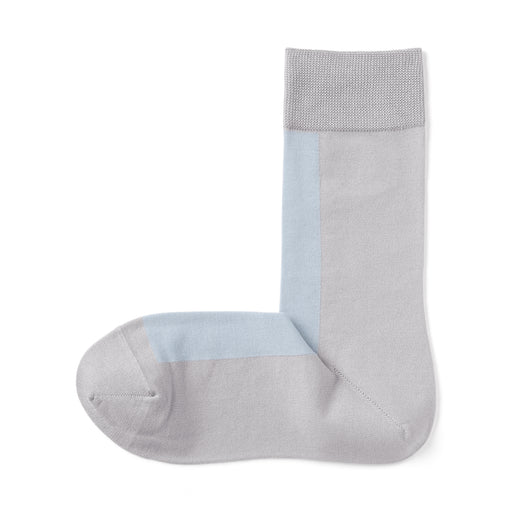 Lustrous Cotton Yarn Patterned Socks Light Blue Pattern 23-25cm (US W7-9/M5-7.5) MUJI