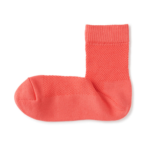 Right Angle Loose Top Loose Mesh Socks Coral 23-25cm (US W7-9 M5-7.5) MUJI