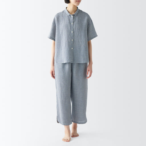Women's Cool Touch Lyocell Linen Short Sleeve Pajamas MUJI
