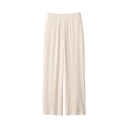 Women's Smooth Ribbed Long Pants Ivory MUJI