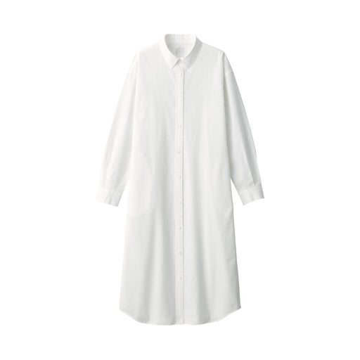 Women's Washed Broadcloth Long Sleeve Dress Off White MUJI