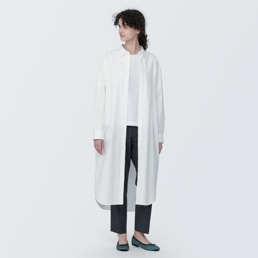 Women's Washed Broadcloth Long Sleeve Dress MUJI