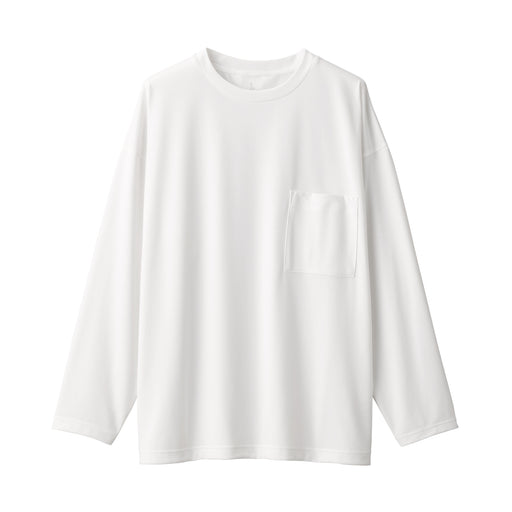 LABO Unisex Easy-Clean Quick Dry Crew Neck Long Sleeve T-Shirt Off White MUJI