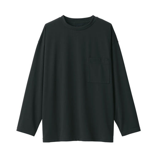 LABO Unisex Easy-Clean Quick Dry Crew Neck Long Sleeve T-Shirt Black MUJI