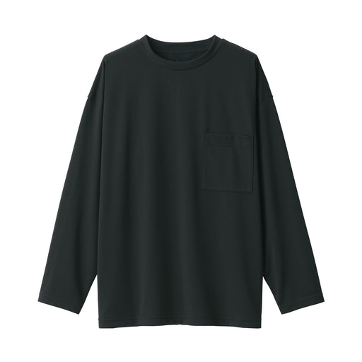 Labo Unisex Easy-Clean Quick Dry Crew Neck Long Sleeve T-Shirt Black MUJI