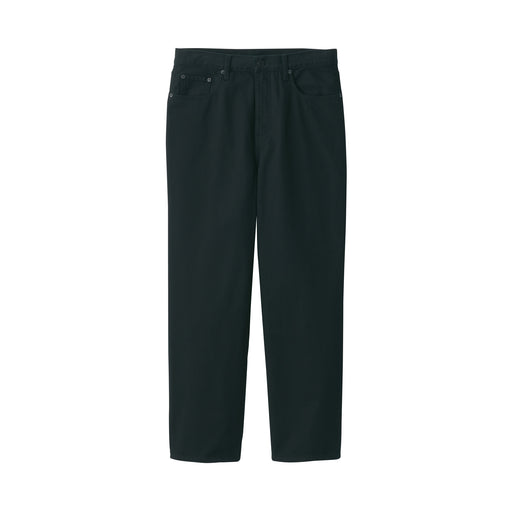 Men's Denim Wide Pants Black (30 Inch / 76 cm) Black MUJI